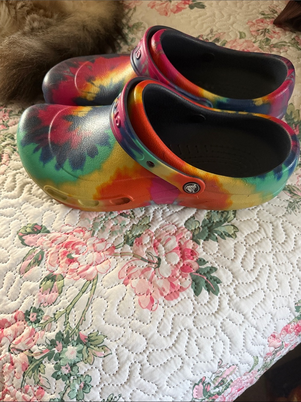 Unisex men’s 12 ladies 10 Tie-Dye Clog Shoes - Rainbow